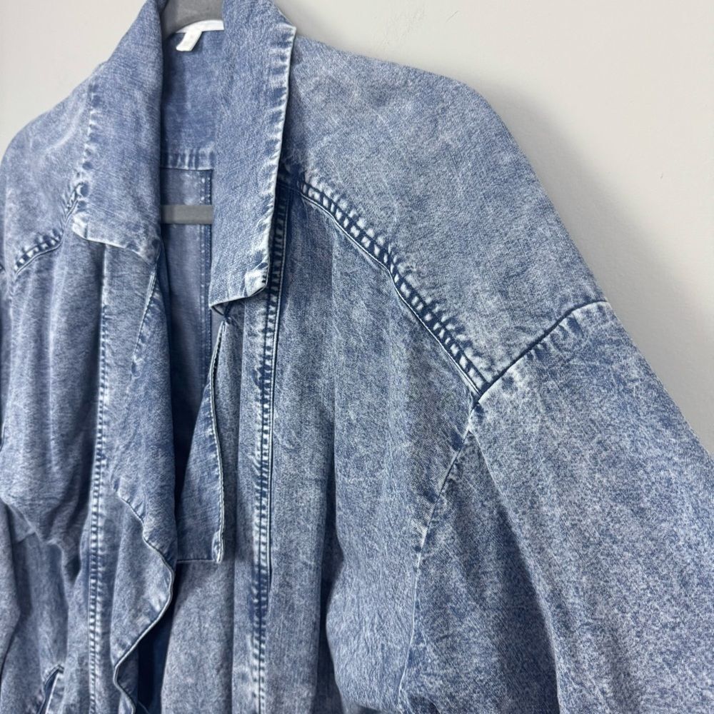 ADYSON PARKER | Lightweight Open Front Chambray Denim Jacket Women’s Size Medium - Picture 3 of 8